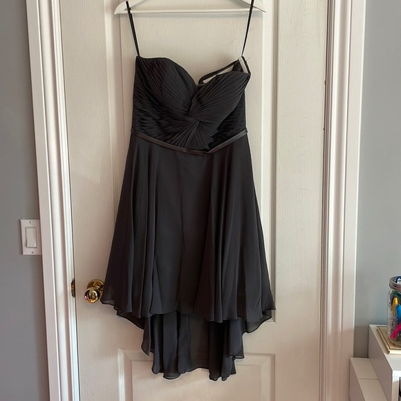 Gorgeous charcoal grey high low strapless dress. Bought in Montreal. - Picture 1 of 9